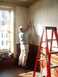 Lee Mansion wallpaper restoration 10