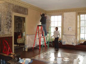 Lee Mansion wallpaper restoration 9